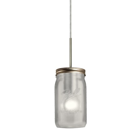 Besa Lighting Milo 4 Cord Pendant, White Frost, Satin Nickel Finish, 1x40W Incandescent 1JT-MILO4WF-SN